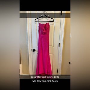 prom dress only worn for a few hours, has been dry cleaned and kept in bag